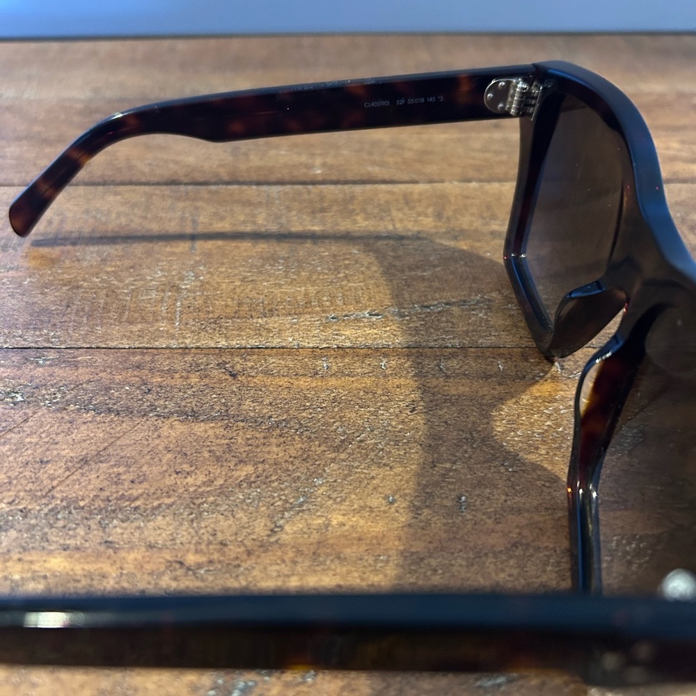 Celine 3 Dots 55mm Cat-Eye Brown Tortoise Frame&Dark Brown Gradient Lens w/Case - Picture 8 of 14